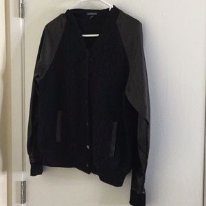 Black furry bomber